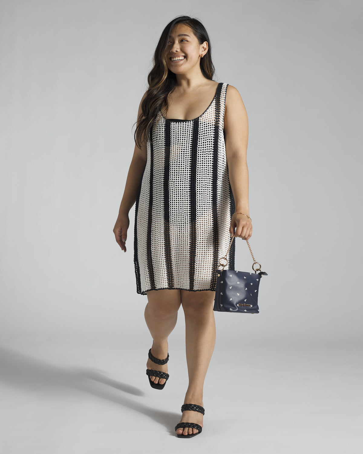 Diane Von Furstenberg - Stripe Crochet Knit Coverup - L Diane Von Furstenberg - Stripe Crochet Knit Coverup - L