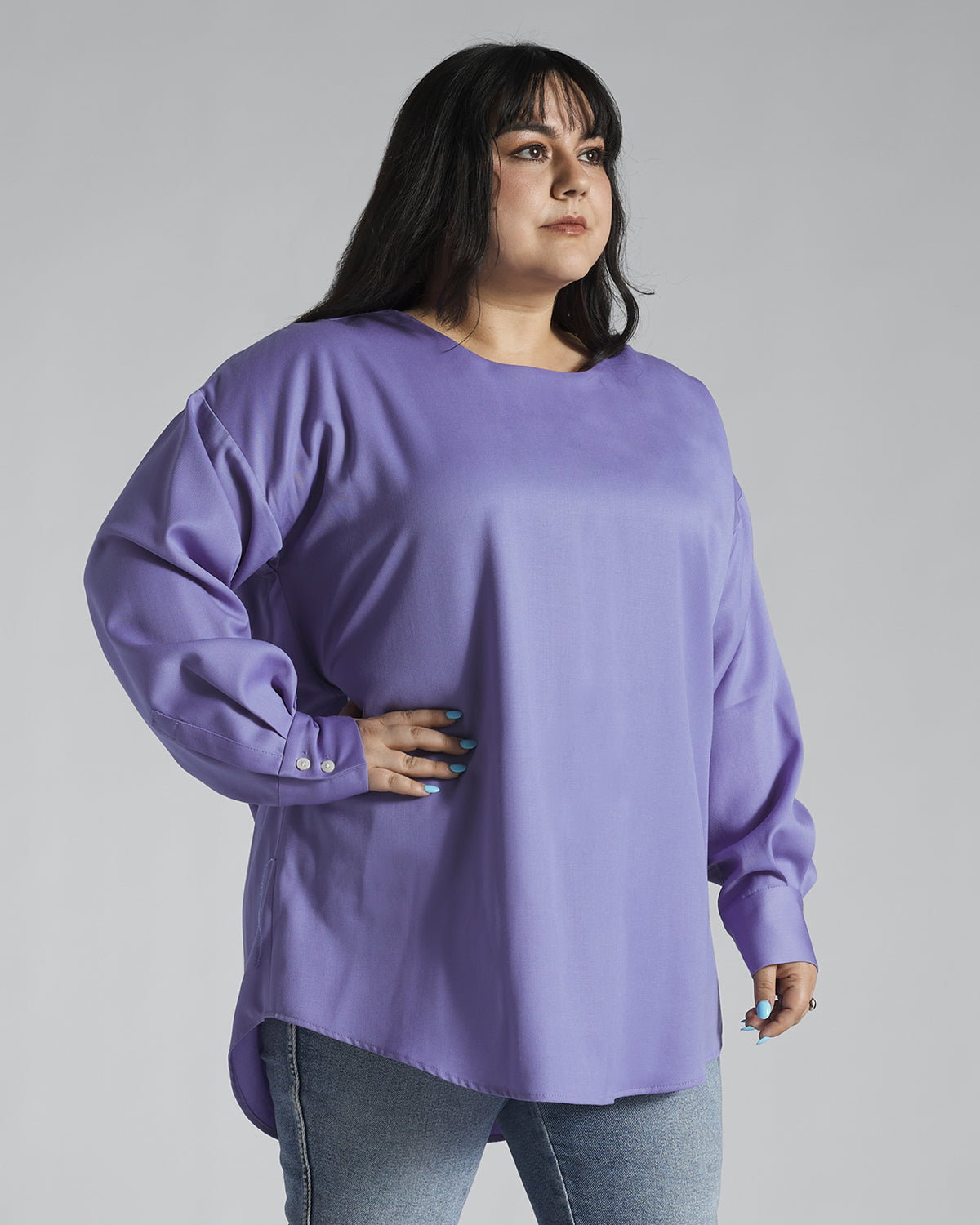 Plus Size Lilac Purple Oversized T-Shirt