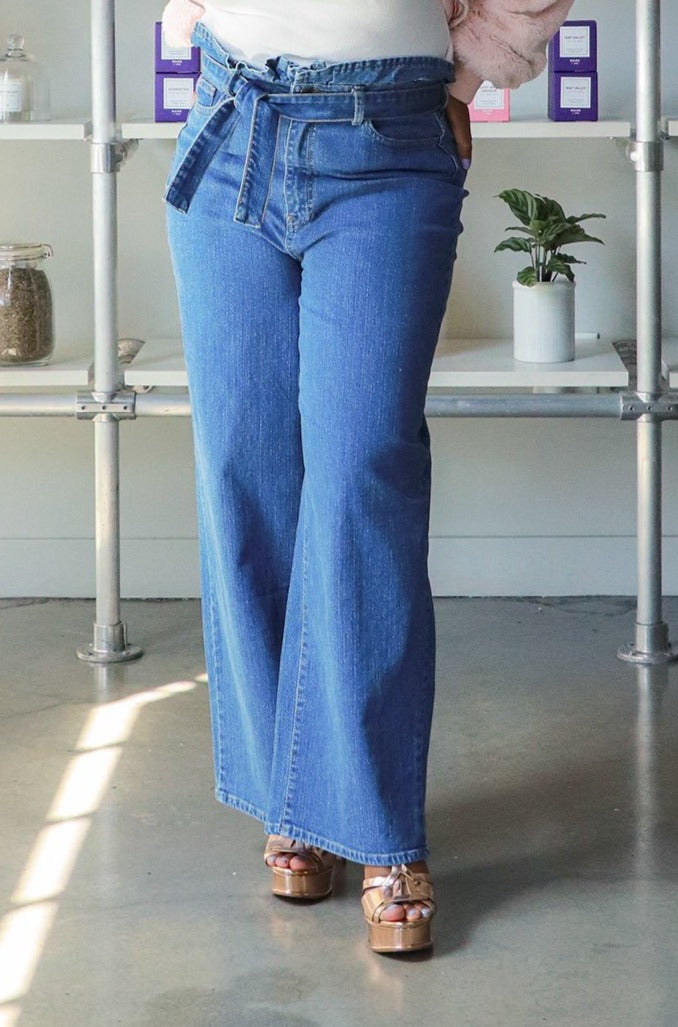 Nasty - Belted Wide Denim Trouser - MADE by DWC