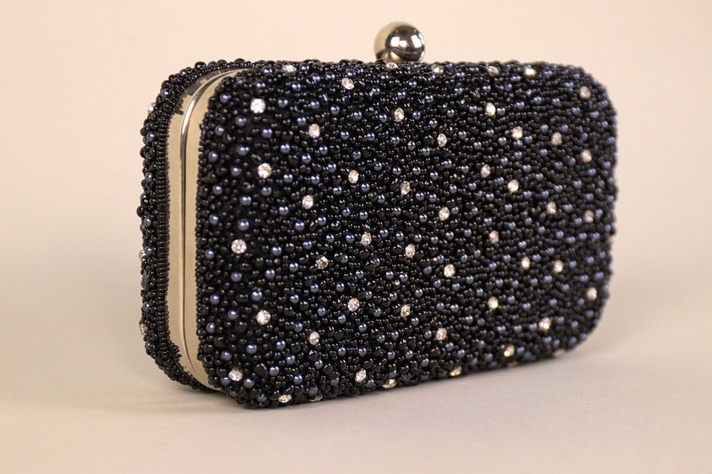 St Xavier - Black Mini Pearl Clutch