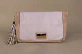 Trina Turk - Cream and Tan Envelope Clutch