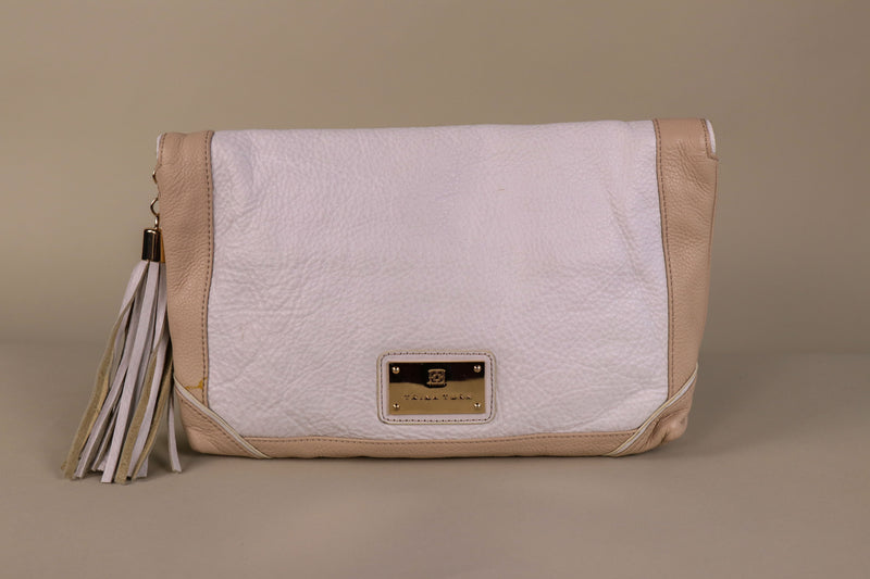 Trina Turk - Cream and Tan Envelope Clutch