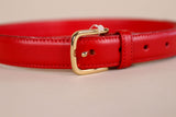 American Apparel - Red Leather Belt - XXS