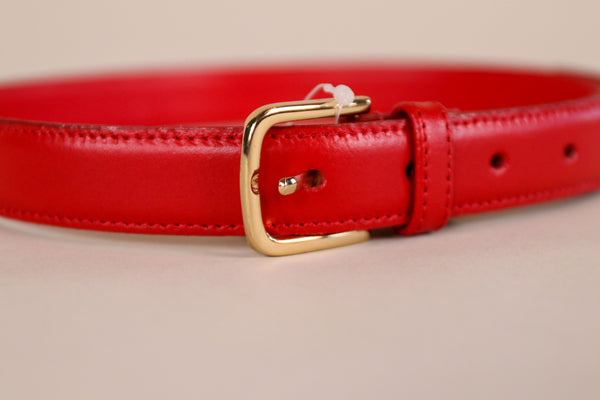 American Apparel - Red Leather Belt - XXS