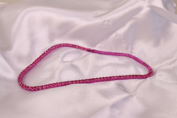 Kurt Geiger - Fushia Crystal Tennis Necklace