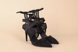 Tamara Mellon- Black Suede & Mesh Heel - 7.5