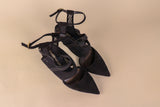 Tamara Mellon- Black Suede & Mesh Heel - 7.5