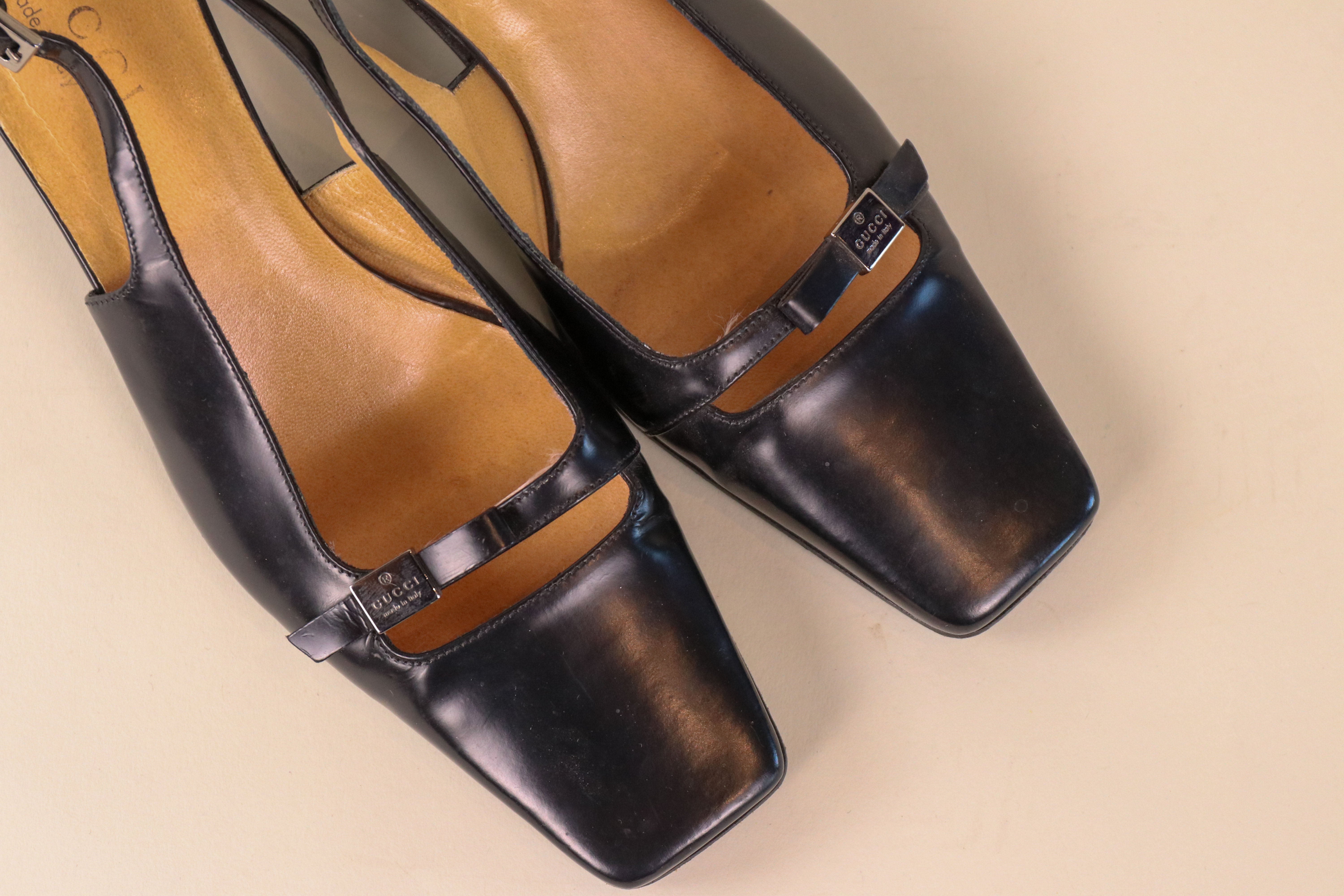 Gucci - Vintage Square Toe Sling Back – MADE by DWC