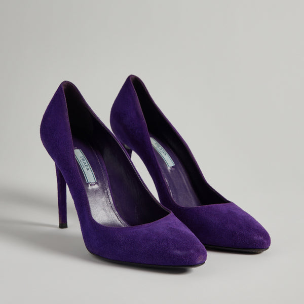 パンプス PRADA PURPLE BRUSHED LEATHER DECOLLETE Prada Purple Leather Pumps | italist