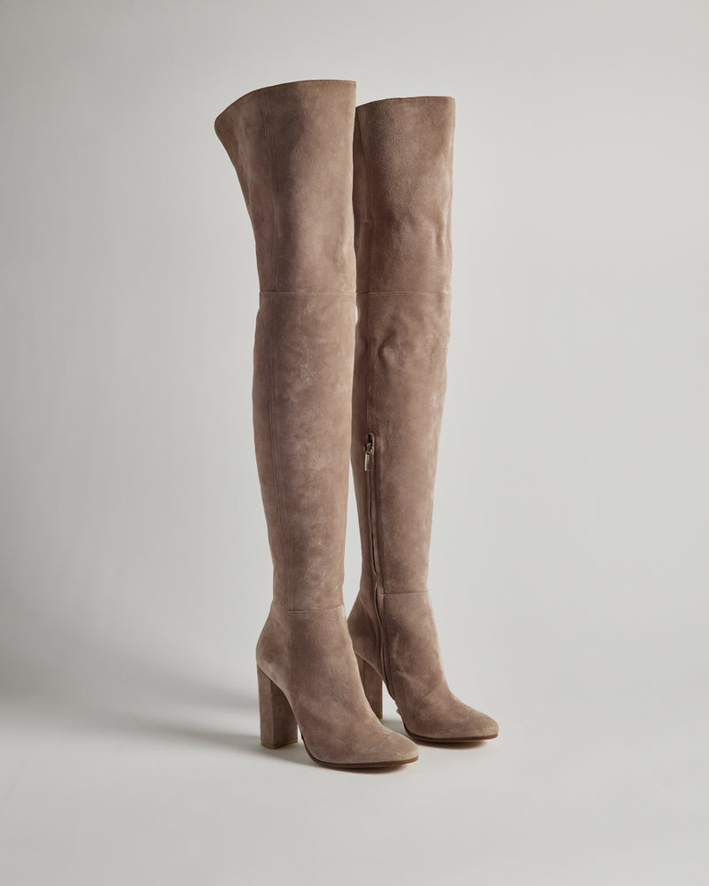 Gianvito Rossi Blush Suede Over-the-Knee Boots – MADE by DWC