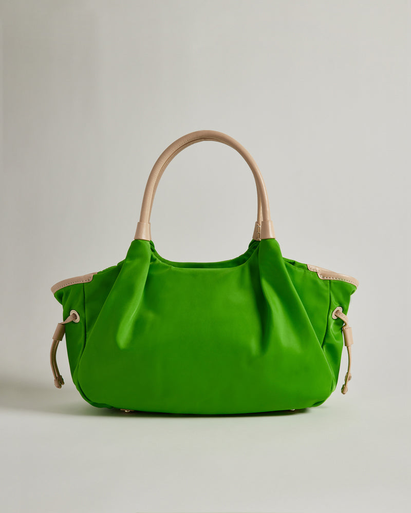 Kate Spade - Kelly Green Vinyl Bag with Tan Leather Trim