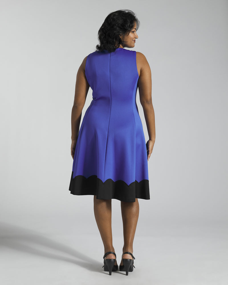 DKNY - Blue and Black Fit and Flare - 6