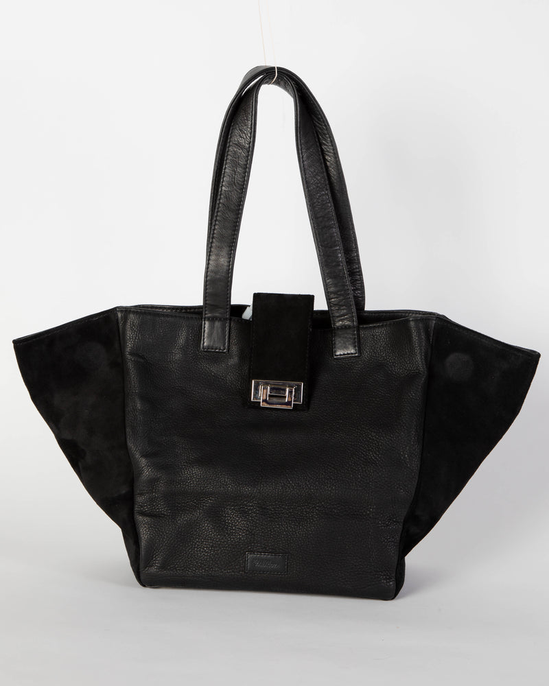 Emma 2 in 1 Leather Tote Black