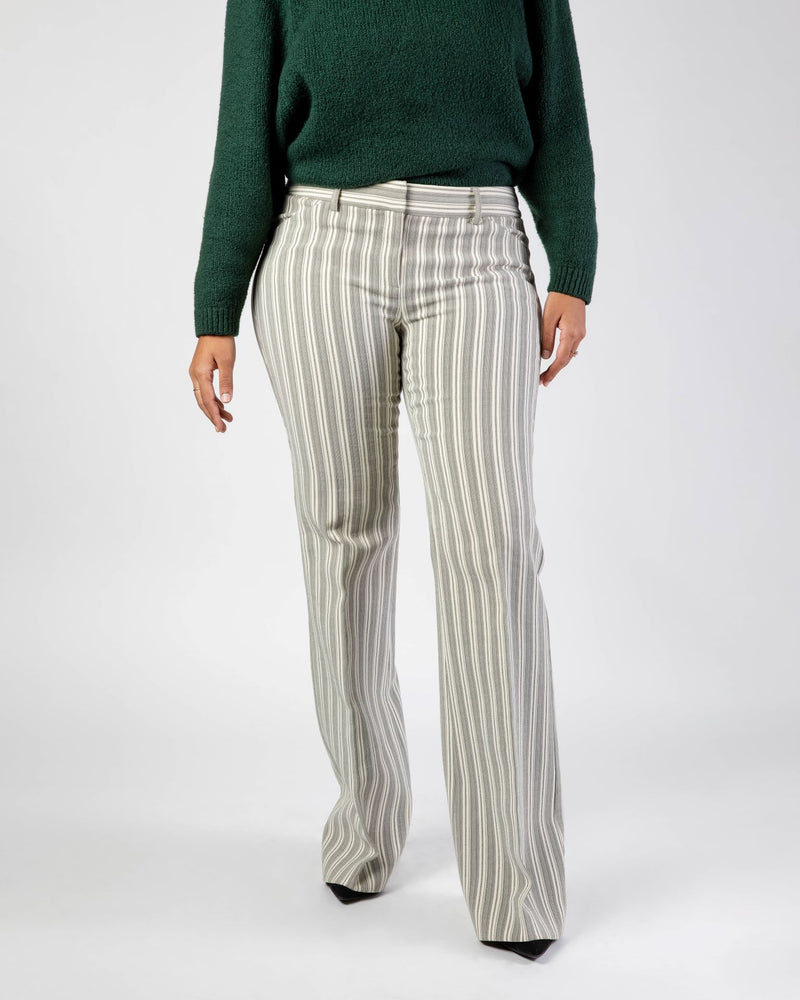Theory x Bergdorf Goodman - Striped Wide Leg Trouser - 10