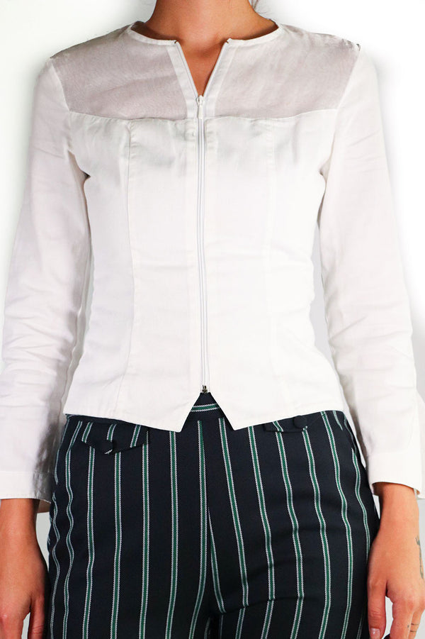 Anne Fontaine - Sheer Zip Up Jacket - 38