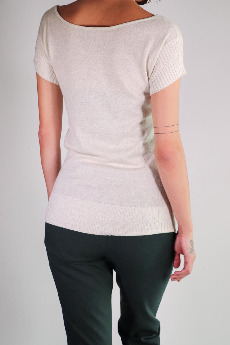 Tamara Mellon - Boat Neck Short Sleeve Sweater - XS