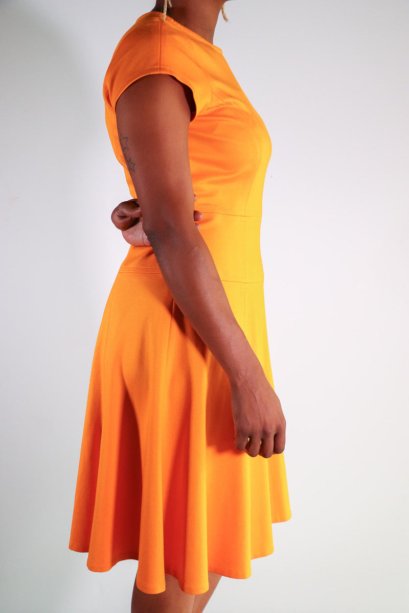 Nanette Lepore - Orange Short Sleeve Dress  - 10