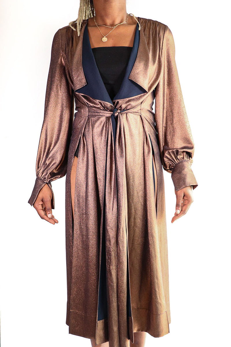 BCBGMAXAZRIA - Bronze Wrap Dress - S