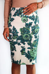 Karen Millen - Green Floral Pencil Skirt - 4