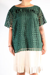RSVP by Talbots - Green Embroidered Eyelet Top -2X