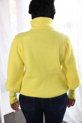 Nasty Gal - Get Knit Right Turtleneck Balloon Sleeve Sweater - M/L
