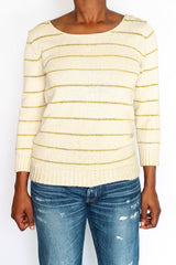A.P.C. - Metallic Gold Stripe Sweater - L