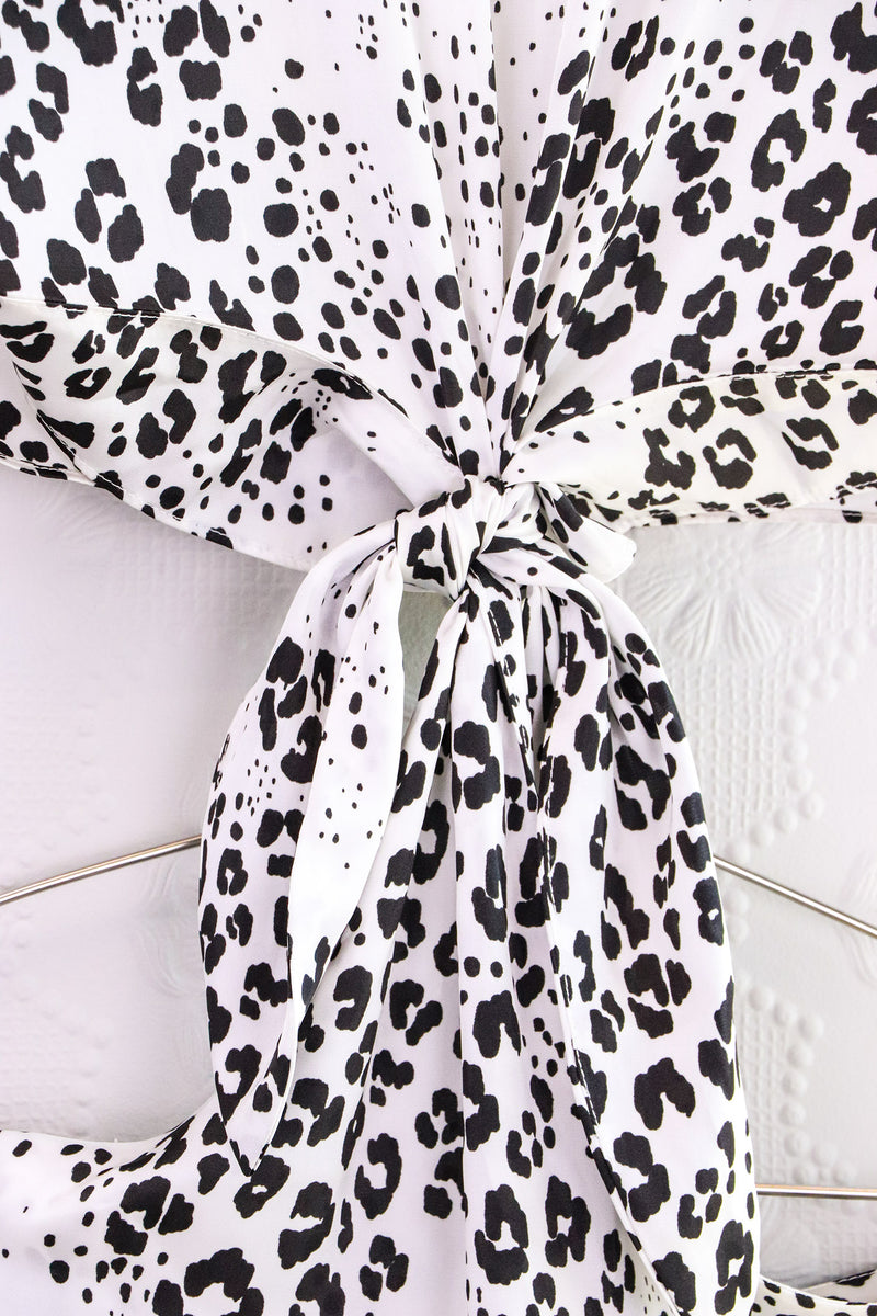 L' Academie - The Mai Midi Dress - Black & White Leopard - S
