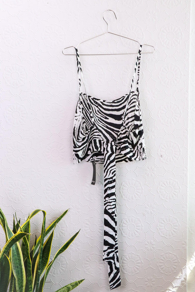 Nasty Gal - Zebra Spaghetti Strap Backless Crop Top