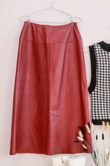 Vintage Siena Studios - Red Leather Skirt - 10