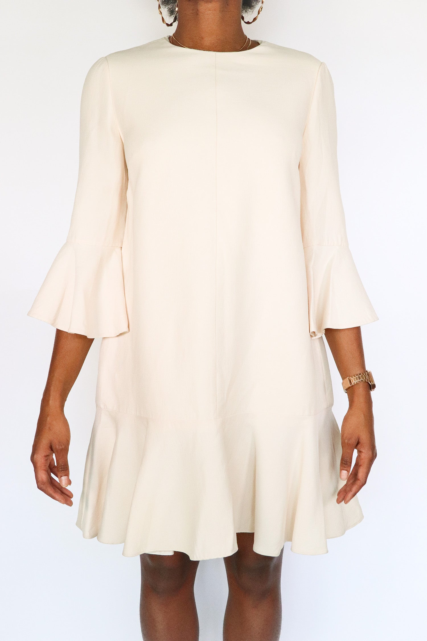 Vintage Valentino - Cream Ruffle Dress