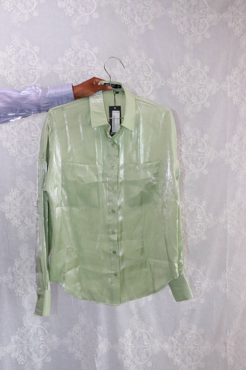 The Empower Sheer Long Sleeve Button Up