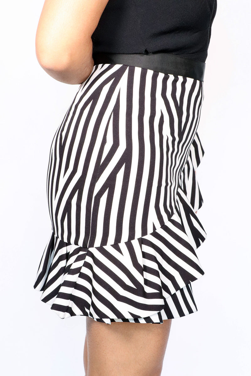 Self Portrait - Striped Ruffle Skirt - 2