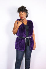 W-Mey - Purple Faux Fur Vest - M