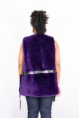 W-Mey - Purple Faux Fur Vest - M