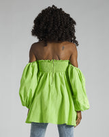 For Love and Lemons - Saint Lucia Lime Puff Sleeve Mini Dress -XS