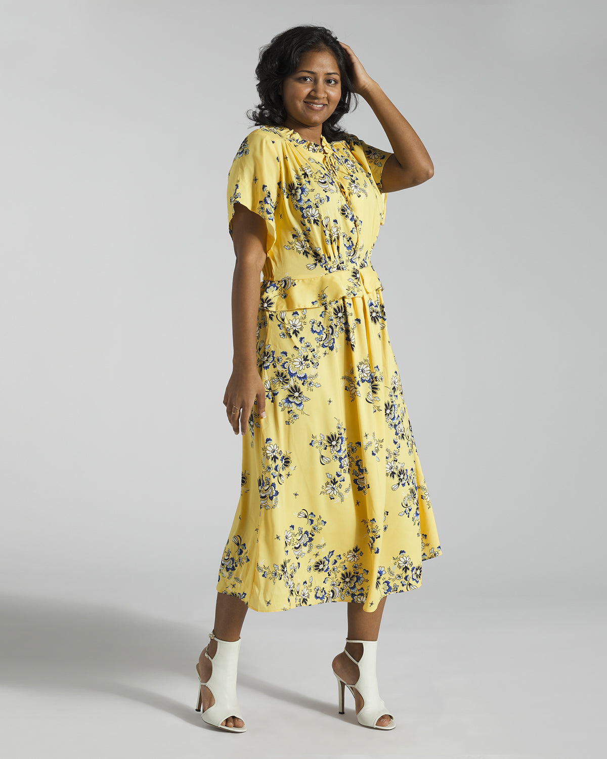Ann Taylor - Sunny Day Yellow Floral Midi Dress – Made By Dwc