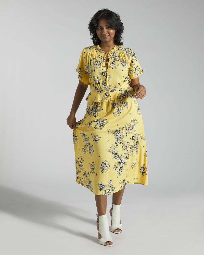Ann Taylor - Sunny Day Yellow Floral Midi Dress